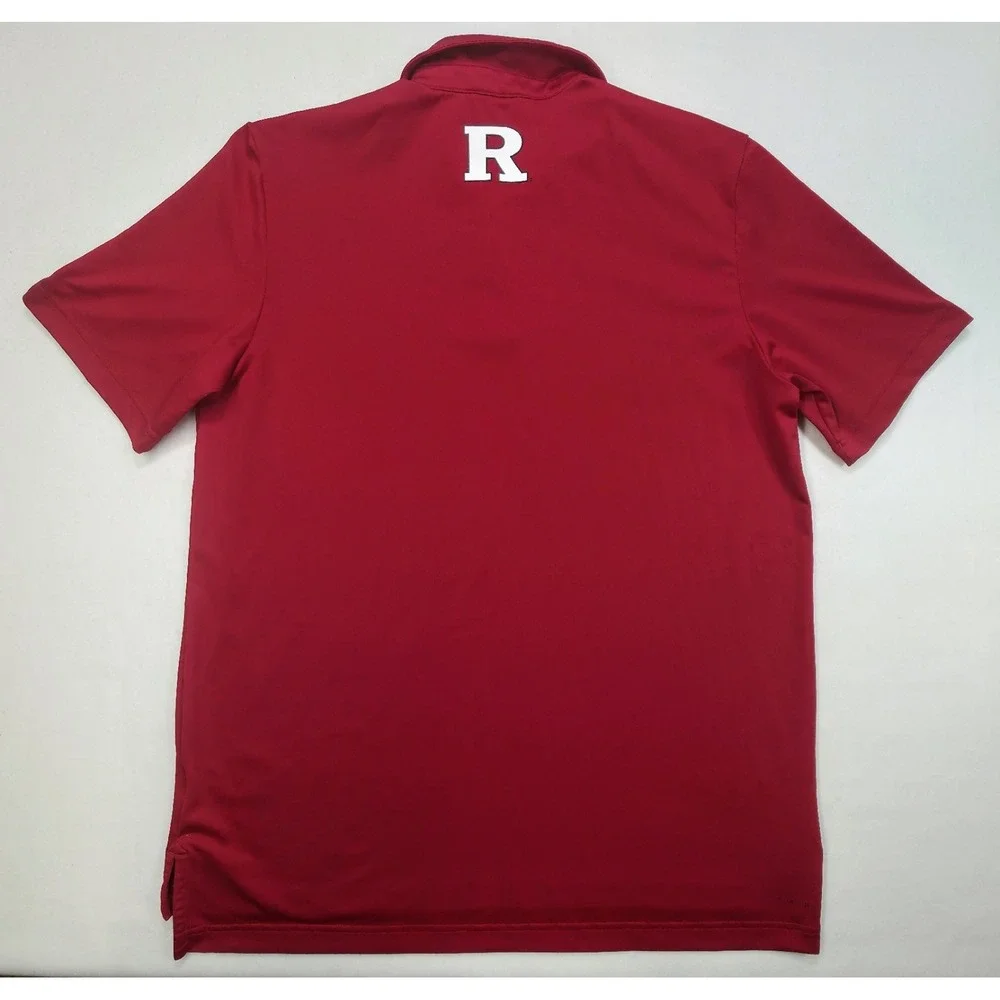 Adidas Polo Shirt Mens L Rutgers Scarlet Knights Team‎ Issue Golf Limited Use
